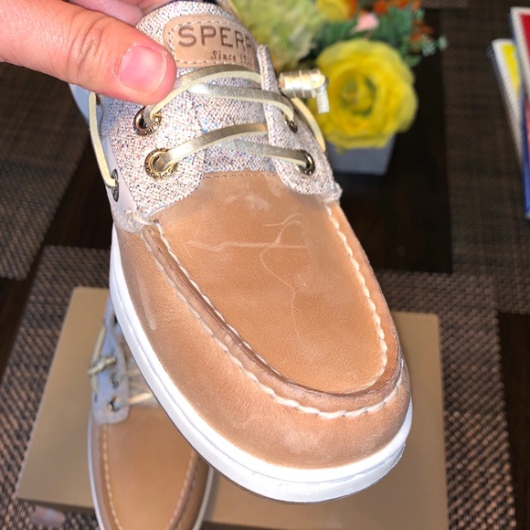 NWB Sperry Rosefish Sparkle linen/oat size 7 - Picture 7 of 8